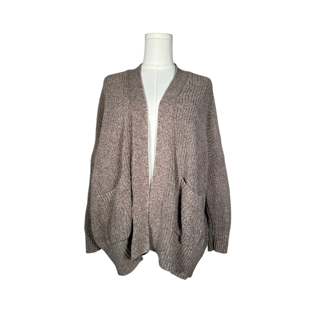 BDG Chunky Knit Open Front Cardigan Sweater Taupe Oatmeal Pockets Size‎ M